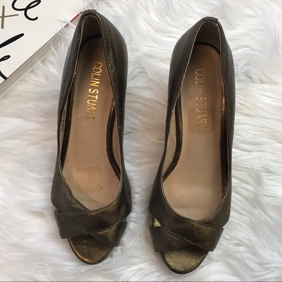 COLIN STUART Metallic Cork Wedge - Picture 2 of 5